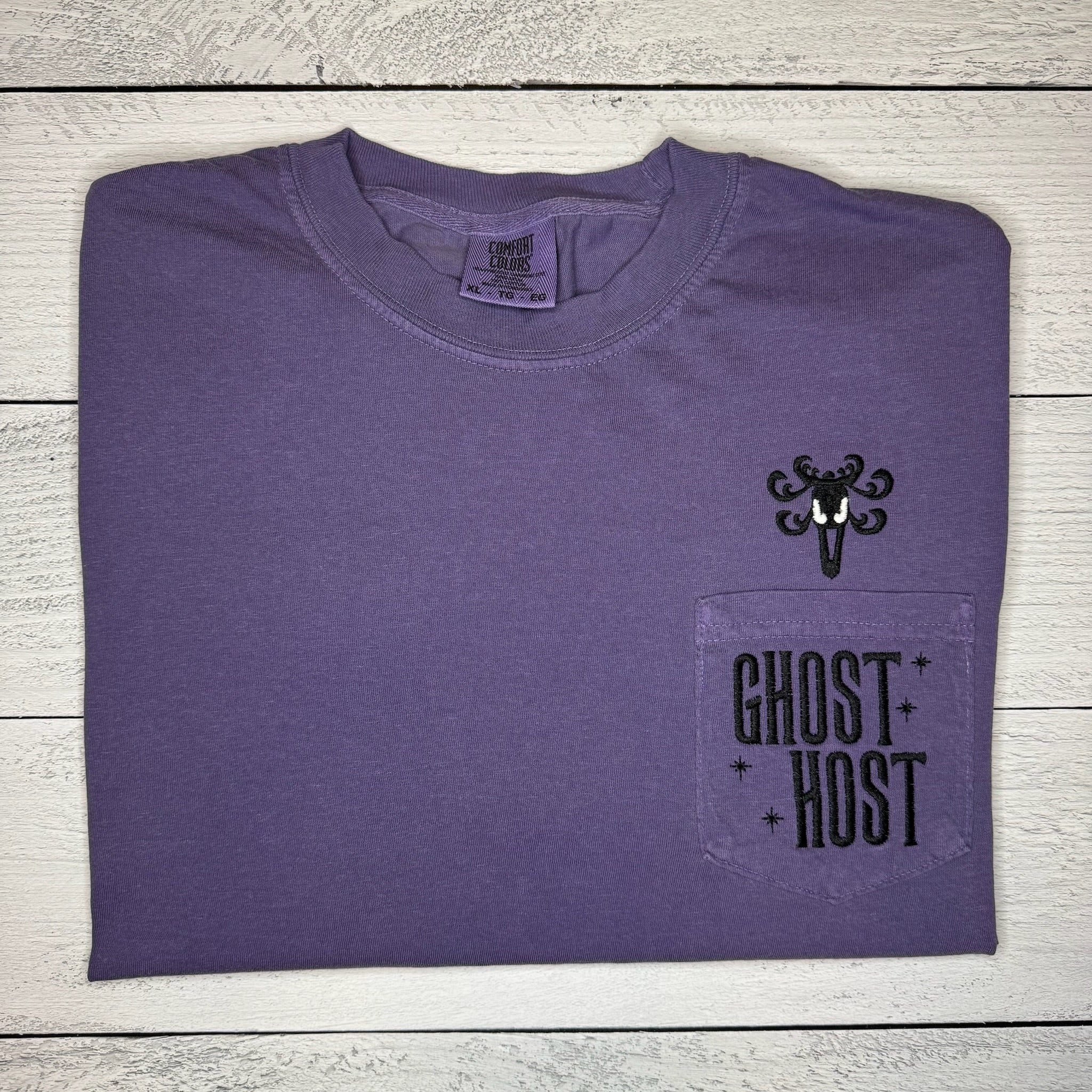 Ghost Host Pocket Tee – Magical Castle Embroidery