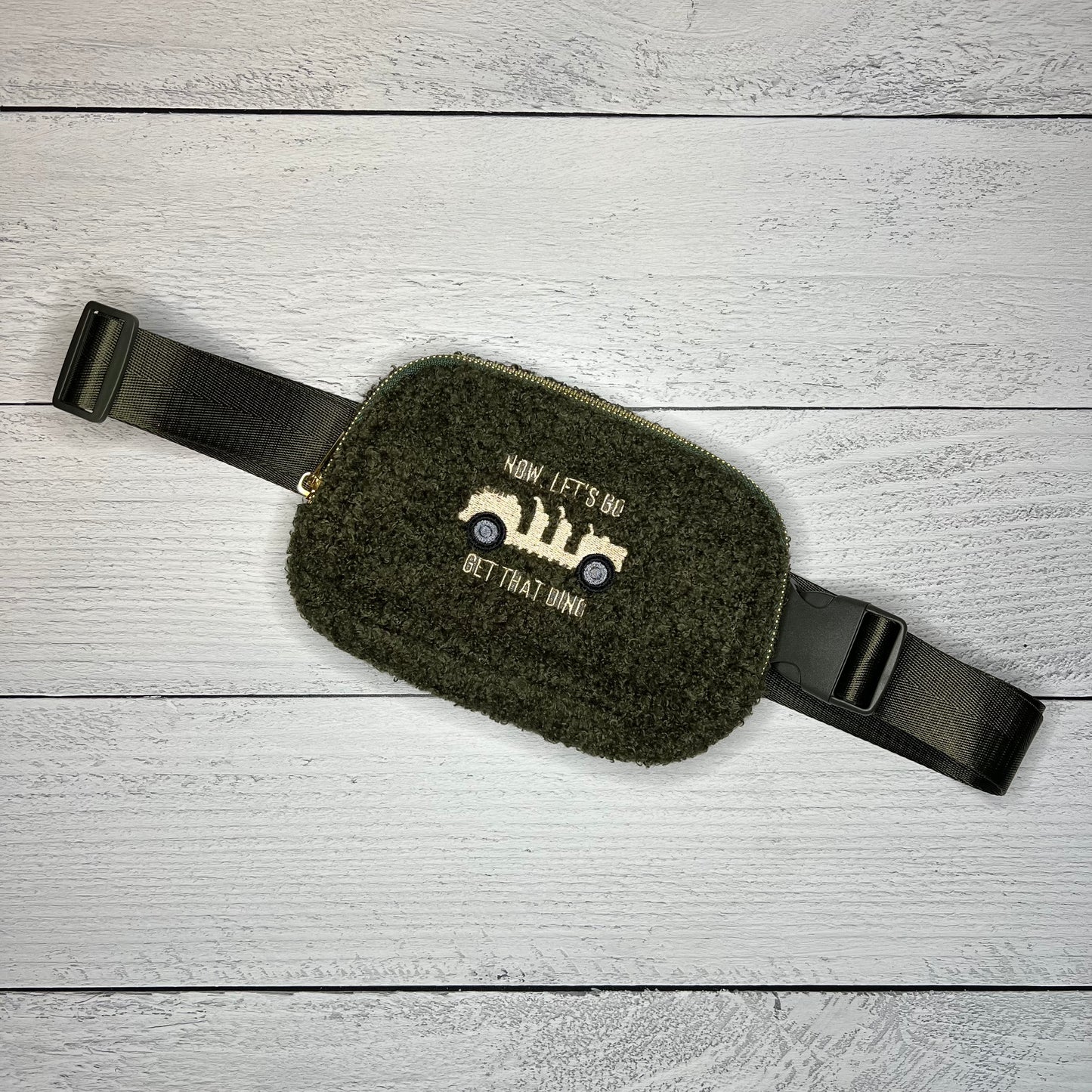 Dino Green Sherpa Belt Bag
