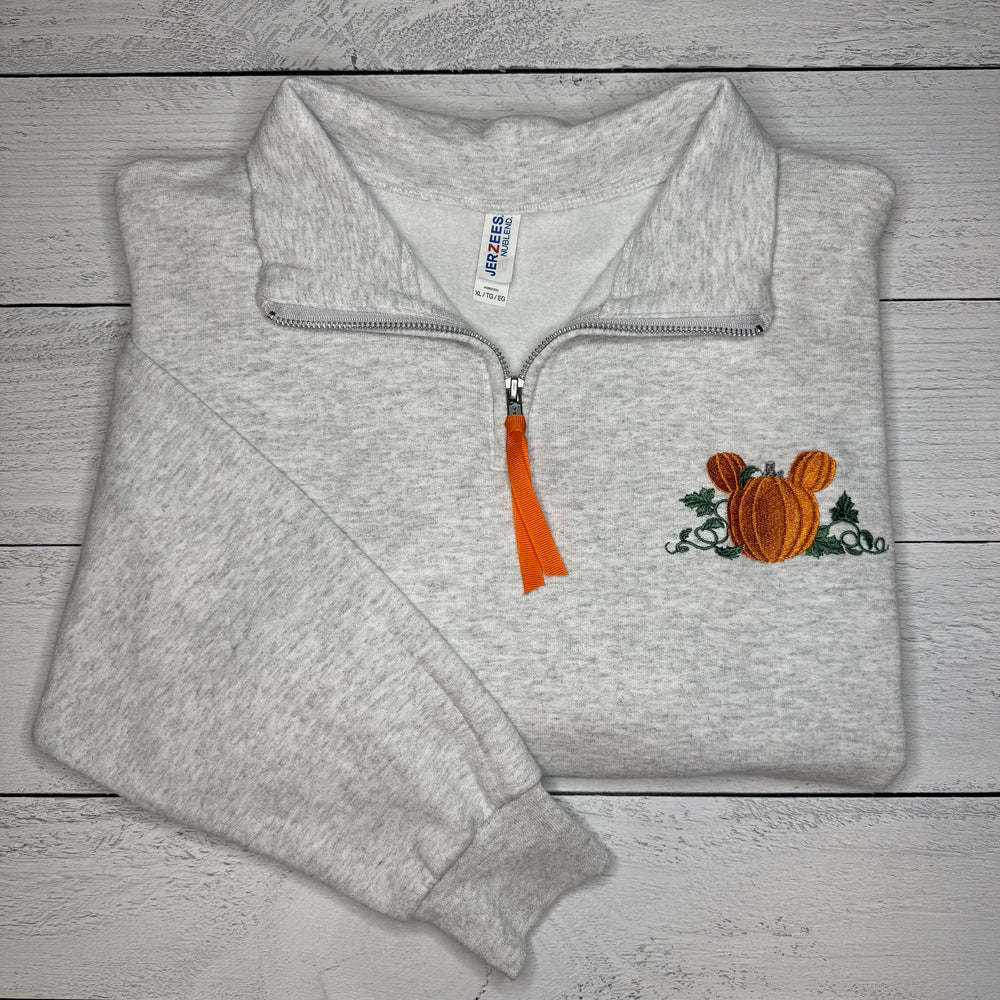 Pumpkin and Vine Quarter Zip Sweatshirt